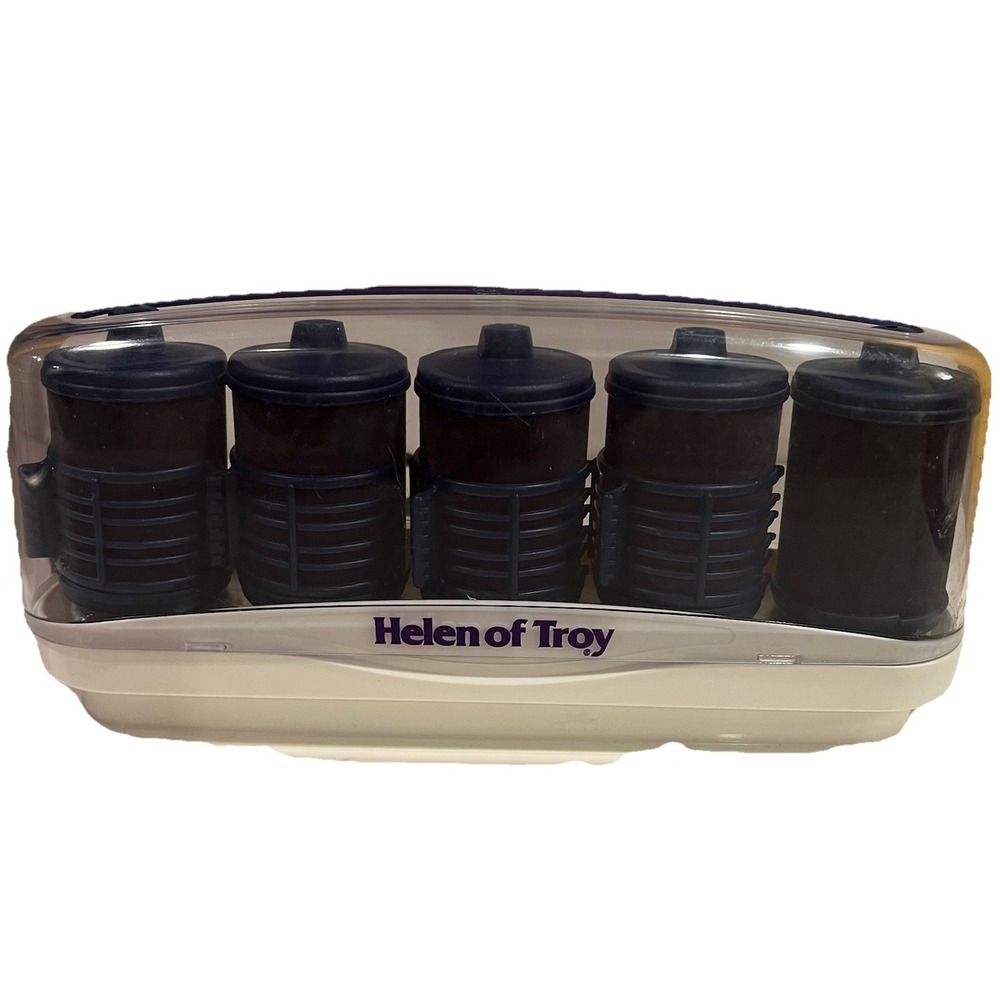Helen Of Troy Hot Setter 5 XL Travel Roller Hair Curler & 4 Clips Flocked Tested